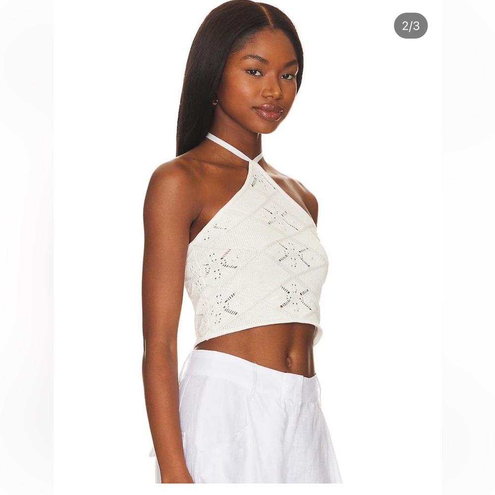 Solid and striped halter top - Picture 2 of 3